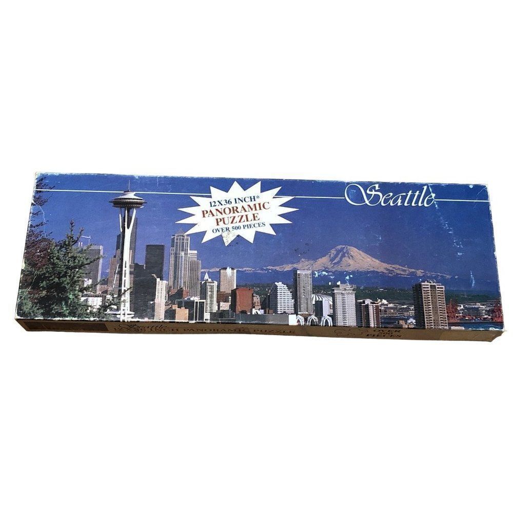 Vintage Seattle Panoramic Puzzle Over 500 pieces 12" X 36"